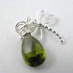 Moss Green Cubic Zirconia And Dragonfly Charm